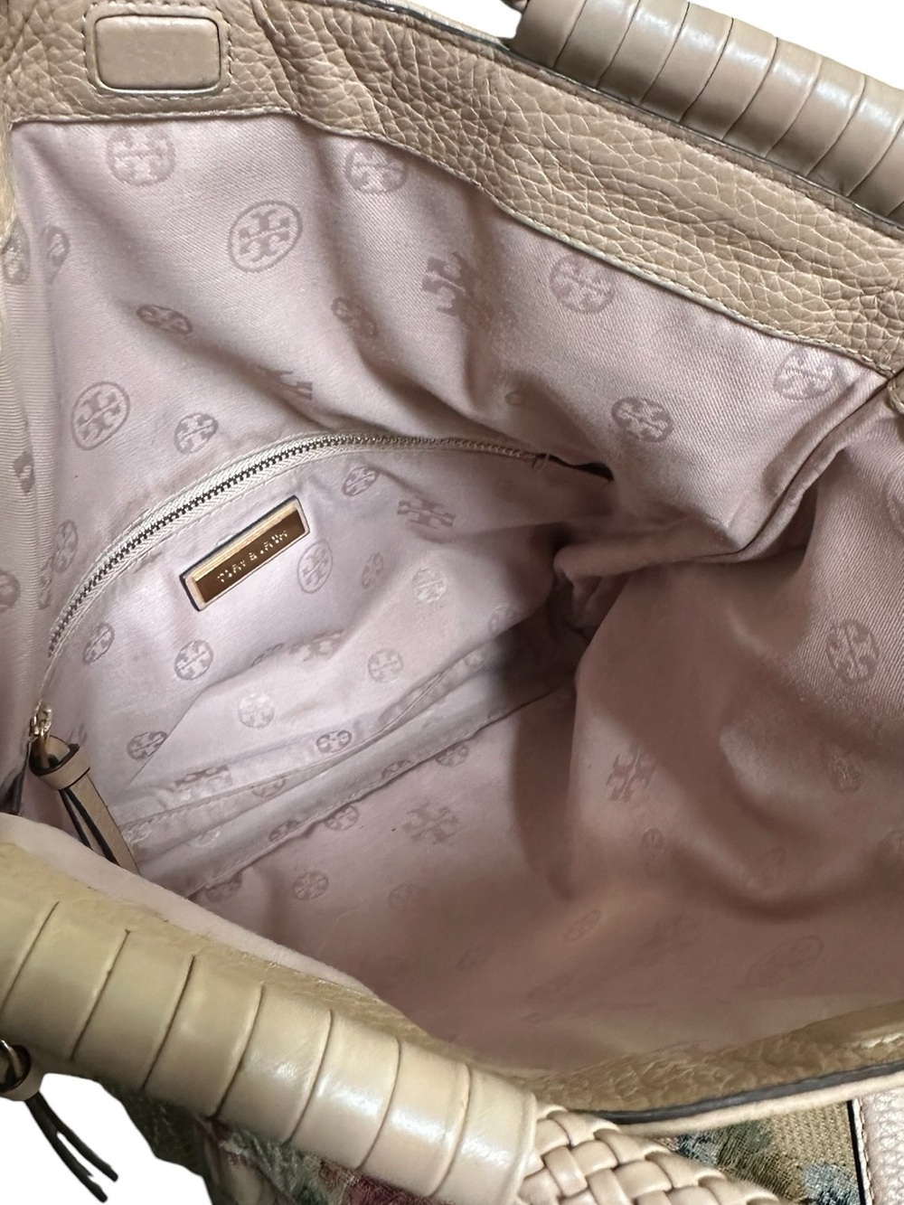 Tory Burch Blush Fold-Over Leather Crossbody Satchel Shoulder Bag - Picture 8 of 16